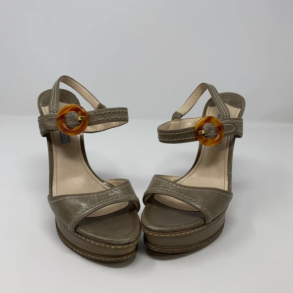 Prada strappy stacked heel slingback - Picture 4 of 10